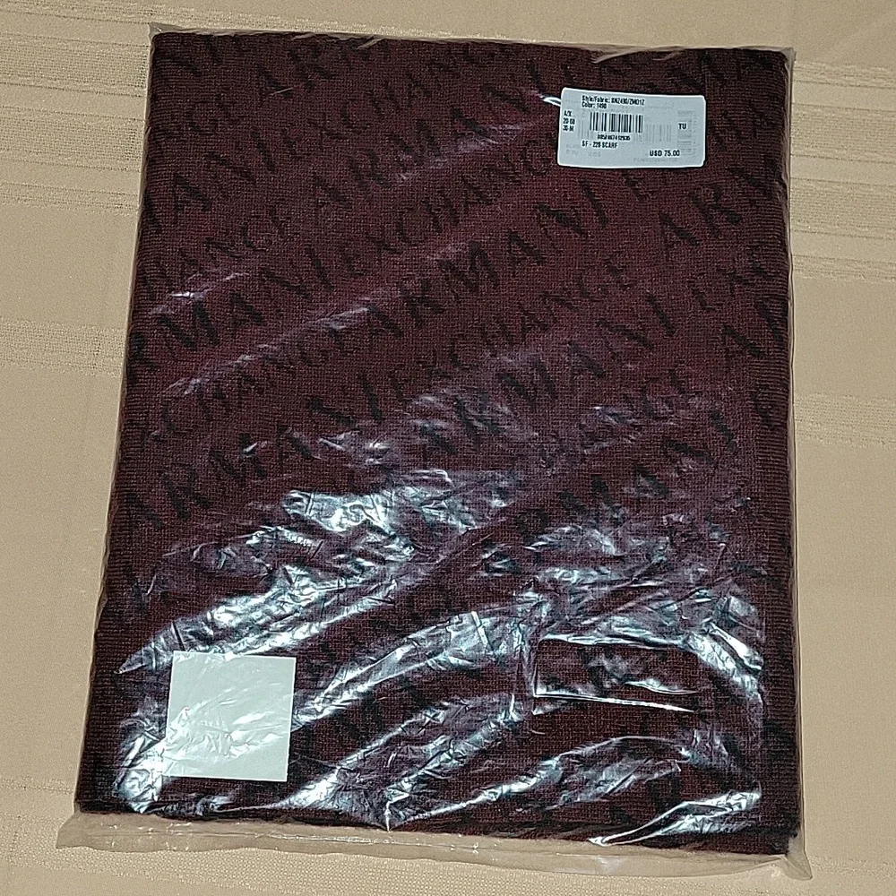 A | X Armani Exchange all over print Scarf, Burgundy/ Navy, NWT